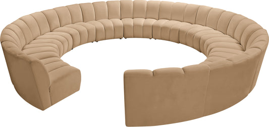 Calvin Camel Velvet 12pc. Modular Sectional