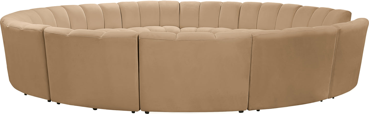 calvin camel velvet 12pc. modular sectional