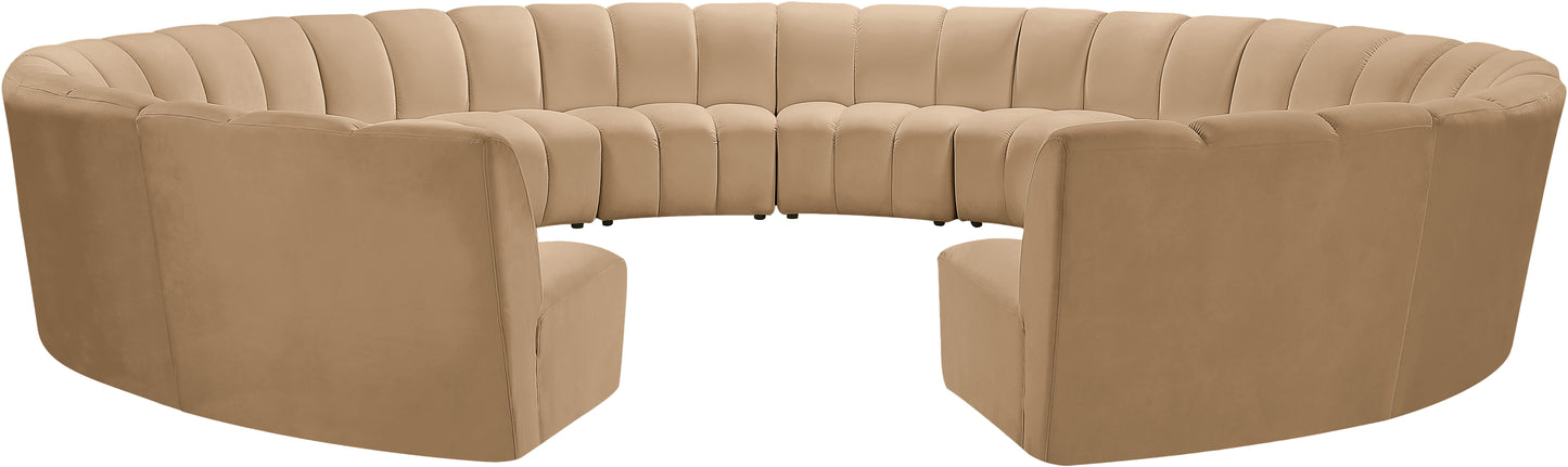 calvin camel velvet 12pc. modular sectional