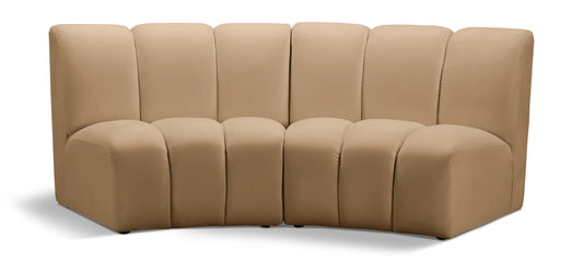 Calvin Camel Velvet 2pc. Modular Sectional