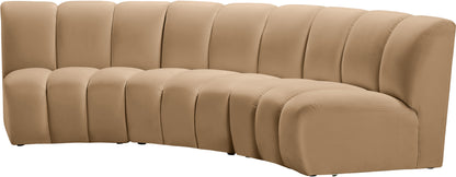 Calvin Camel Velvet 3pc. Modular Sectional