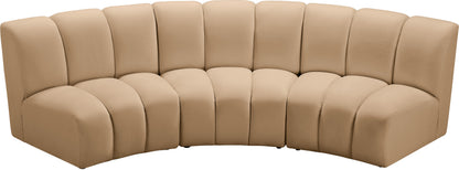 Calvin Camel Velvet 3pc. Modular Sectional