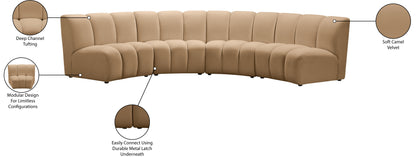 Calvin Camel Velvet 4pc. Modular Sectional