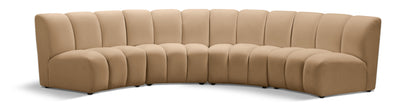 Calvin Camel Velvet 4pc. Modular Sectional