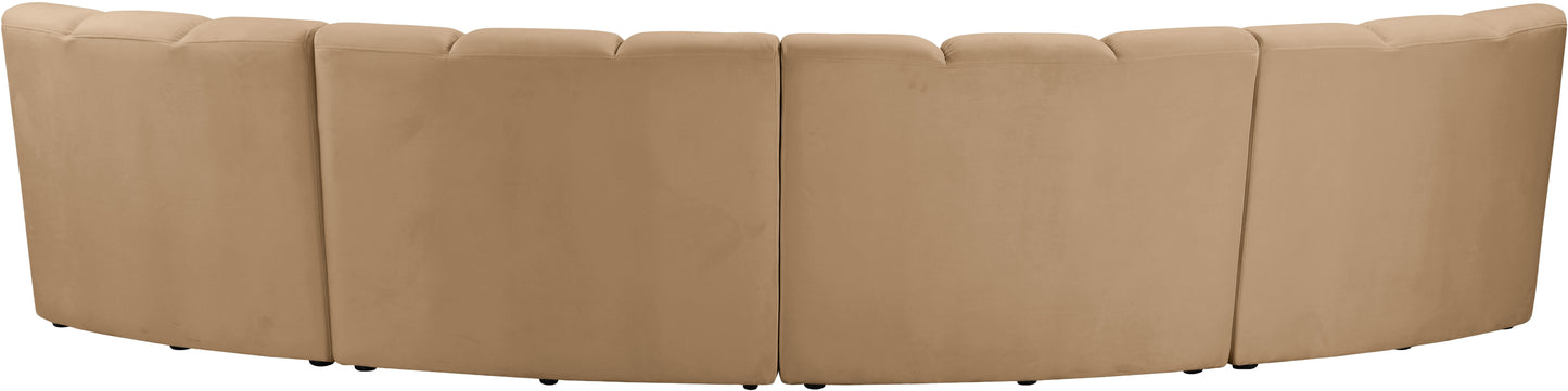 calvin camel velvet 4pc. modular sectional