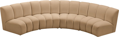 Calvin Camel Velvet 4pc. Modular Sectional