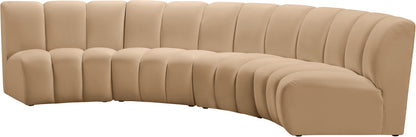 Calvin Camel Velvet 4pc. Modular Sectional