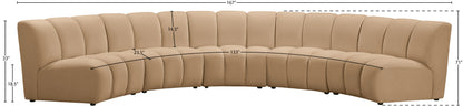 Calvin Camel Velvet 5pc. Modular Sectional