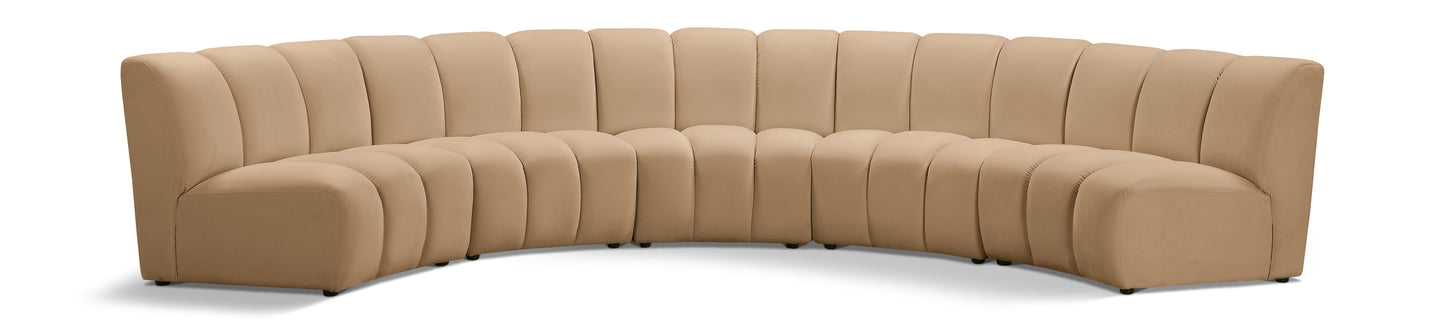 calvin camel velvet 5pc. modular sectional