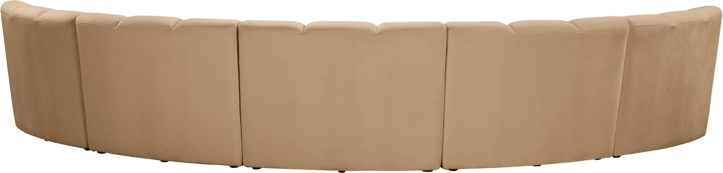 calvin camel velvet 5pc. modular sectional