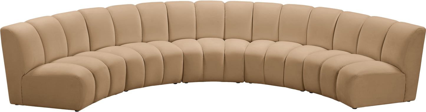 calvin camel velvet 5pc. modular sectional