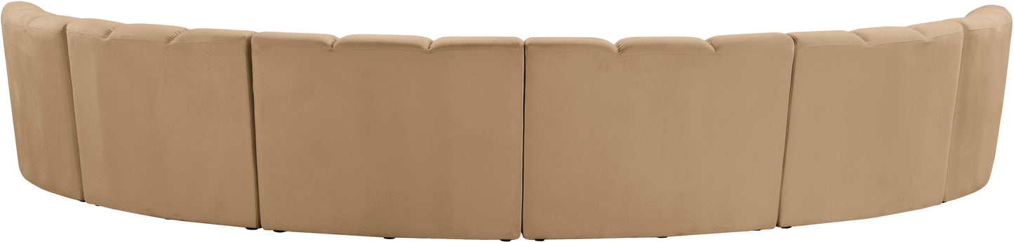 calvin camel velvet 6pc. modular sectional