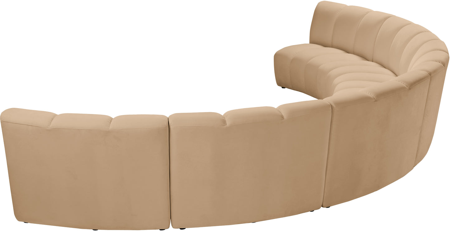 calvin camel velvet 6pc. modular sectional