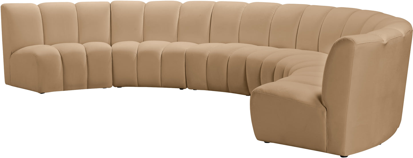 calvin camel velvet 6pc. modular sectional