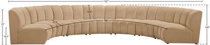 Calvin Camel Velvet 7pc. Modular Sectional