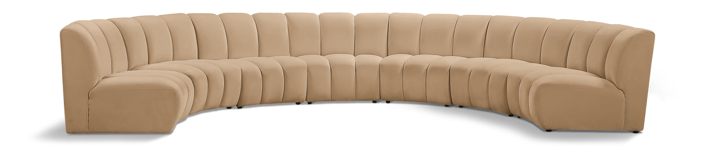 calvin camel velvet 7pc. modular sectional