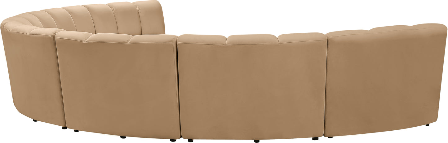 calvin camel velvet 7pc. modular sectional