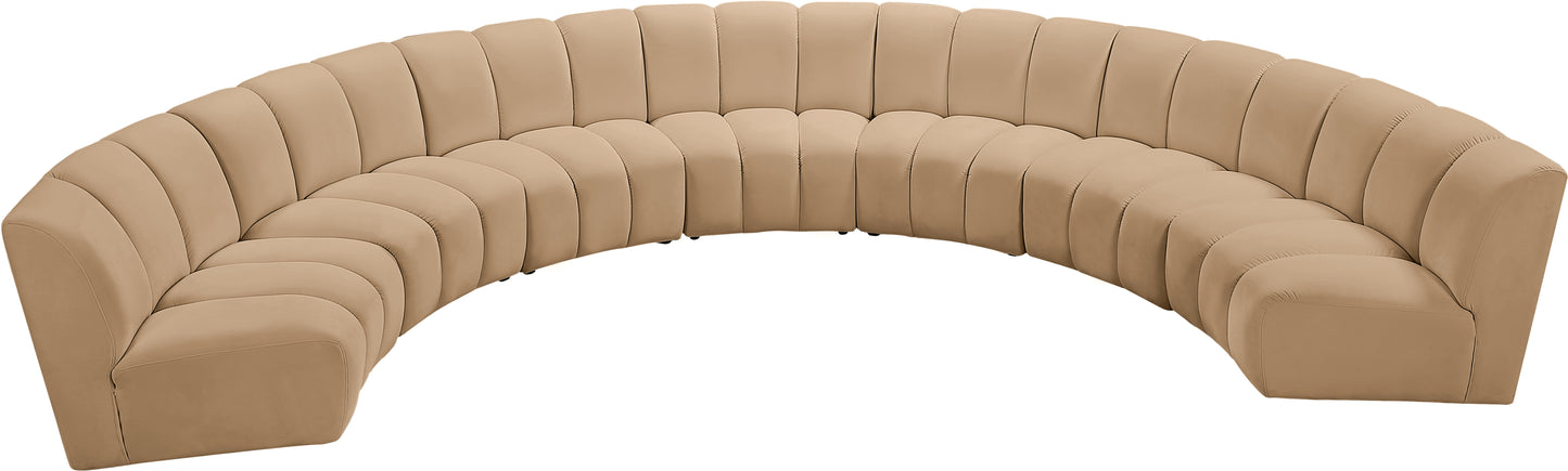 calvin camel velvet 7pc. modular sectional