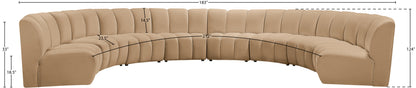 Calvin Camel Velvet 8pc. Modular Sectional