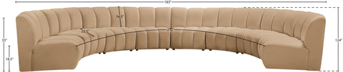 Calvin Camel Velvet 8pc. Modular Sectional