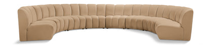 Calvin Camel Velvet 8pc. Modular Sectional