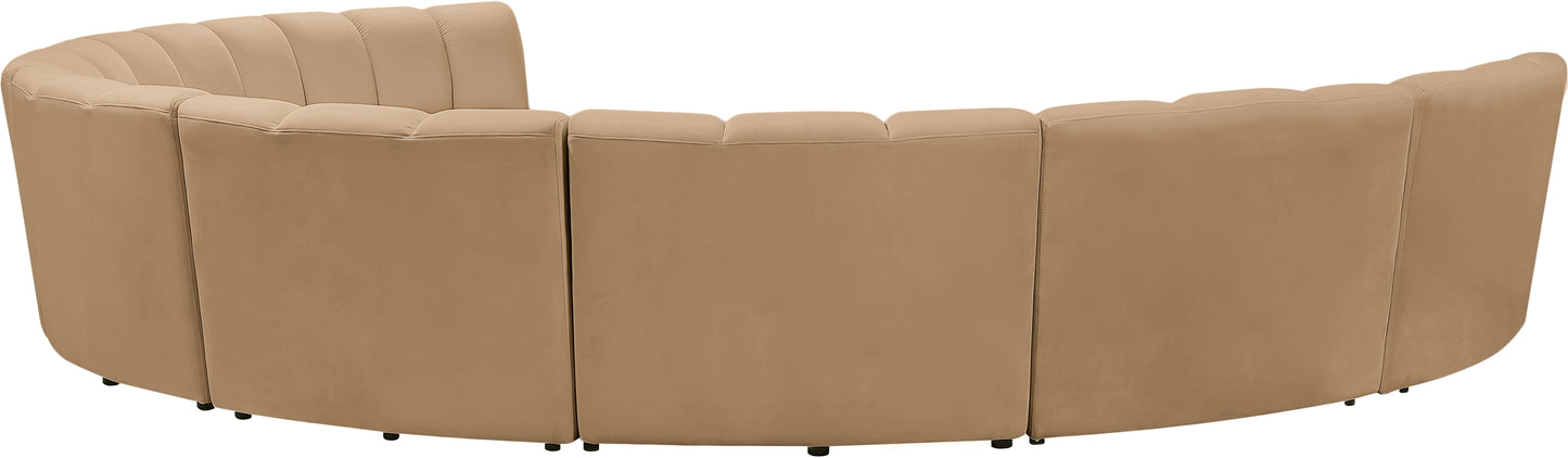 calvin camel velvet 8pc. modular sectional