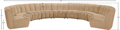 Calvin Camel Velvet 9pc. Modular Sectional