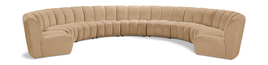 Calvin Camel Velvet 9pc. Modular Sectional