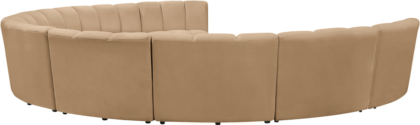 calvin camel velvet 9pc. modular sectional