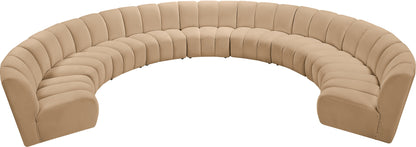 Calvin Camel Velvet 9pc. Modular Sectional