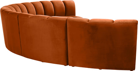 Calais Cognac Velvet 6pc. Modular Sectional PC