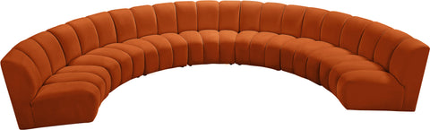 Calais Cognac Velvet 7pc. Modular Sectional PC
