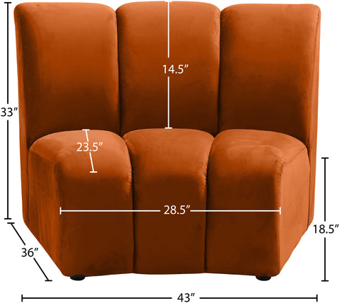 Calais Cognac Velvet Modular Chair C