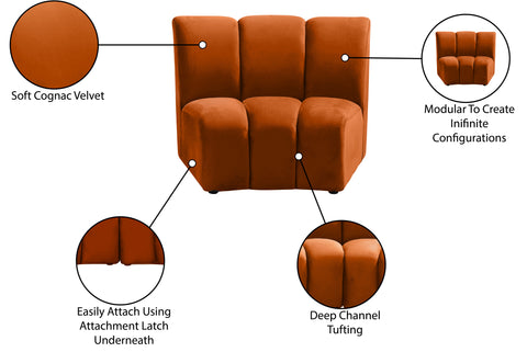 Calais Cognac Velvet Modular Chair C