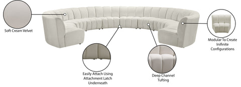 Calais Cream Velvet 10pc. Modular Sectional PC