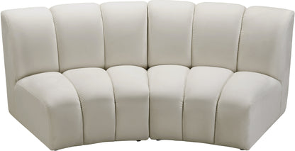 Calais Cream Velvet 2pc. Modular Sectional PC