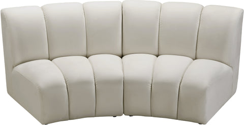 Calais Cream Velvet 2pc. Modular Sectional PC