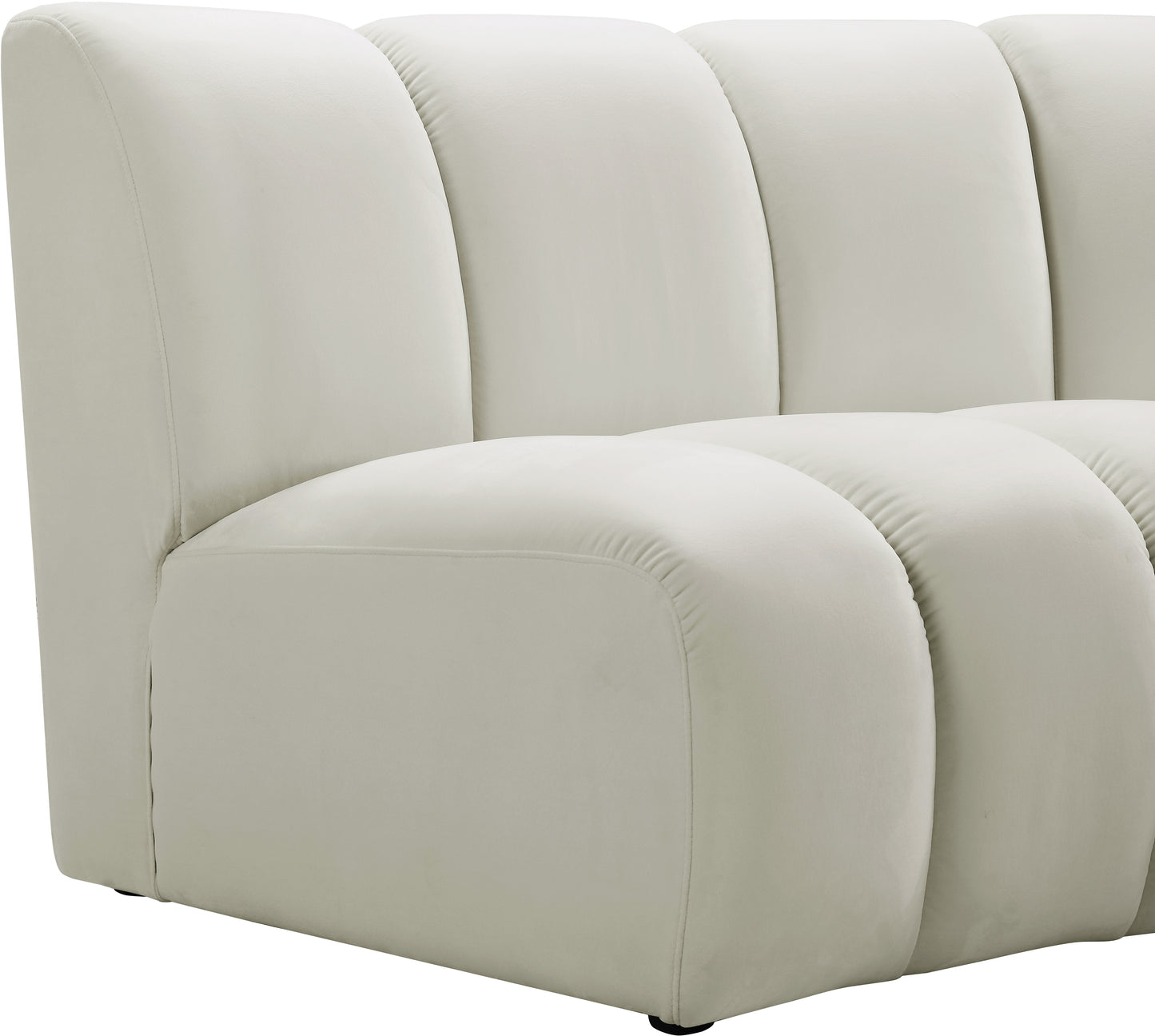 calais cream velvet 2pc. modular sectional pc