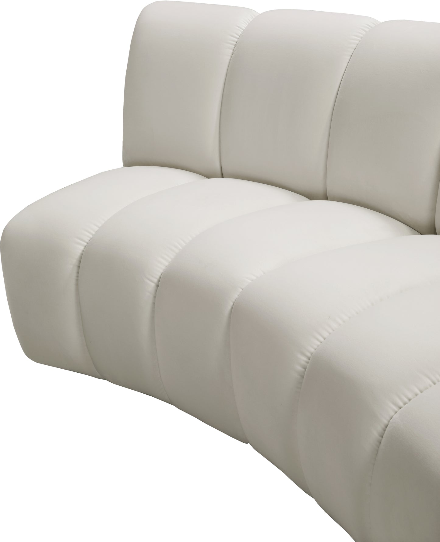 calais cream velvet 2pc. modular sectional pc