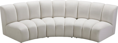 Calais Cream Velvet 3pc. Modular Sectional PC
