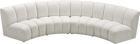 Calais Cream Velvet 4pc. Modular Sectional PC