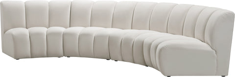 Calais Cream Velvet 4pc. Modular Sectional PC