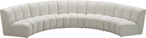 Calais Cream Velvet 5pc. Modular Sectional PC