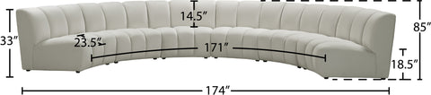 Calais Cream Velvet 6pc. Modular Sectional PC