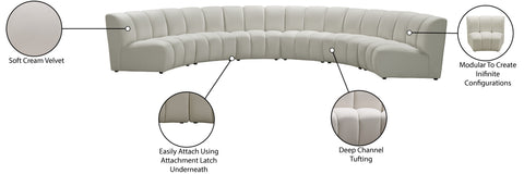 Calais Cream Velvet 6pc. Modular Sectional PC