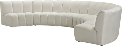 Calais Cream Velvet 6pc. Modular Sectional PC