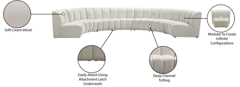 Calais Cream Velvet 7pc. Modular Sectional PC