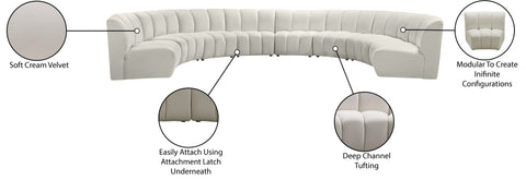 Calais Cream Velvet 8pc. Modular Sectional PC