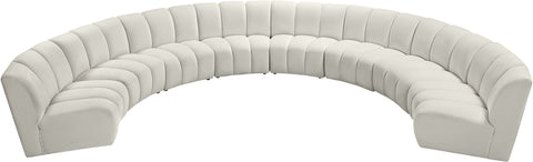 Calais Cream Velvet 8pc. Modular Sectional PC