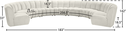 Calais Cream Velvet 9pc. Modular Sectional PC